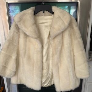 Vintage glenoit faux fur wrap collar shawl/jacket